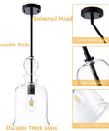 Bottle Glass Pendant Light With Dope Industrial Vintage Vibe Large Black Farmhouse Ceiling Fixture Adjustable Hanging Lamp
