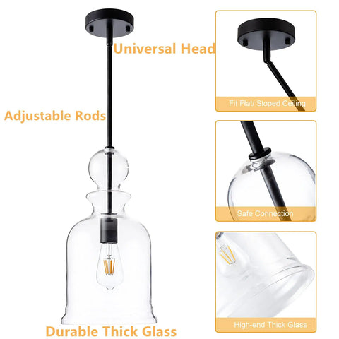 Bottle Glass Pendant Light With Dope Industrial Vintage Vibe Large Black Farmhouse Ceiling Fixture Adjustable Hanging Lamp