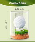 Hole In One Golf Ball Display Case With Crystal Clear Glass Stand, Premium Cork Base, Lifelike Turf, And Plastic Tee dimensions