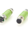 M12 D Code Male To X Code Female Industrial Ethernet Inline Adapter IP67 Waterproof Cat5e Shielded Connector 100Mbps Set Of 2