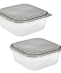 Extra Large Square Food Storage Container Set 11.7 Cup Capacity BPA Free 2 Pack Airtight Lids Durable Plastic