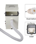 Straight Up Powerhouse 1000W Dental Dust Extractor With Pretty Dang Quiet Motor showcasing dust collection system and hose for clinics.