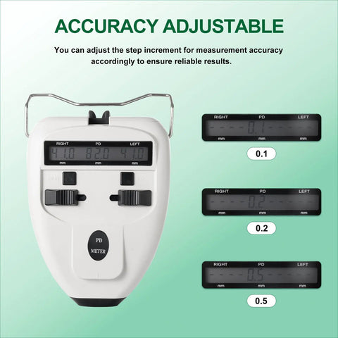 Optical Digital Pupillary Distance Meter With LCD Display Pupilometer For Eyeglasses Refraction Measurements Super Easy To Use Interpupillary Distance Tool Ophthalmic Equipment For Clinics And Home Use, white plastic