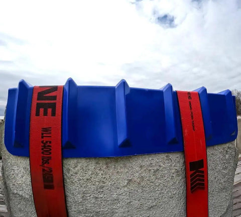 Built Tough 10 Pack Blue V Shaped Corner Protectors Heavy Duty Wide Wing Edge Guards 8X8X24 Inch HDPE securing cargo straps.