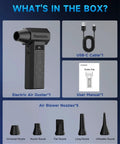Rechargeable Electric Air Duster Blower For Keyboard, Camera, PC Vents, Car Interiors And Home With 280000 RPM, 5 Nozzles