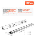 Beefy Heavy Duty Soft Close Drawer Slides Set For Cabinets, 10 Pairs 18 Inch Ball Bearing Full Extension Side Mount Rails