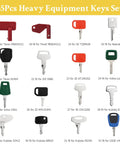 55 Piece All In One Heavy Equipment Keys Master Set showing various keys for excavators and construction machines