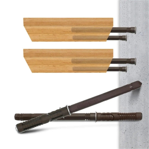 Rock Solid Hidden Floating Shelf Brackets 18 Pack Invisible No Flange Concealed Heavy Duty Wood Shelf Supports built tough with wood and metal.