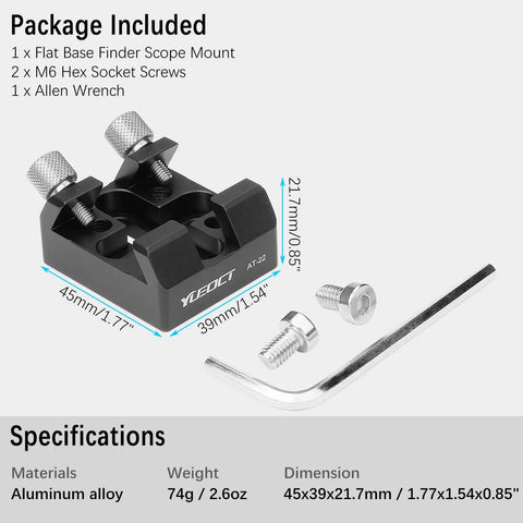 Rock Solid Flat Base Finder Scope Bracket Mount With Dovetail Base Dual Lock Thumbscrews M6 Screws Synta Style Compatibility