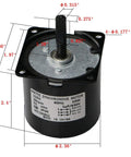 Low Speed 115V 60Hz Synchronous Gear Motor With CW CCW Control, Dual Ball Bearings, 10W, 15RPM, waterproof lead wires