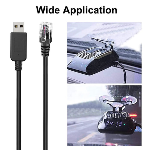 Radar Detector Power Cable USB To RJ11 Plug For Escort Radenso XP Uniden Beltronics Cobr Whistler cord installation example