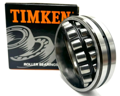 Heavy Duty Spherical Roller Bearing 22212 With C3 Light Clearance 60 By 110 By 28 Millimeters beside TIMKEN box.