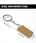 Rock Solid Large Grid Weave Jute Texture Rectangle Plated Metal Keychain Built Tough For Seamless Everyday Carry Gear Crafted From Weather Resistant Aluminum For Men Women showing size information with measurements.