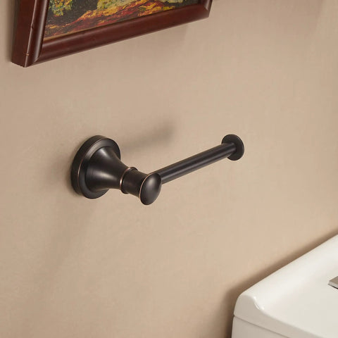 Oil Rubbed Bronze Toilet Paper Holder Wall Mount Rustic Farmhouse Paper Roller Hanger With Anti Fall End Design