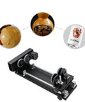 Heavy Duty Carving Rotary Axis Kit With Reliable 2 Phase Motor And Quick 10 To 200 RPM Swaps For Top Tier DIY Etching Jobs On 50W Up To 130W Laser Machines with rotating cylinders.