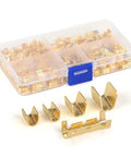 Pro Grade 500 Pcs U Shape Copper Crimp Terminal Connectors Kit Non Insulated Wire Spade Butt Assortment For Electrical Projects