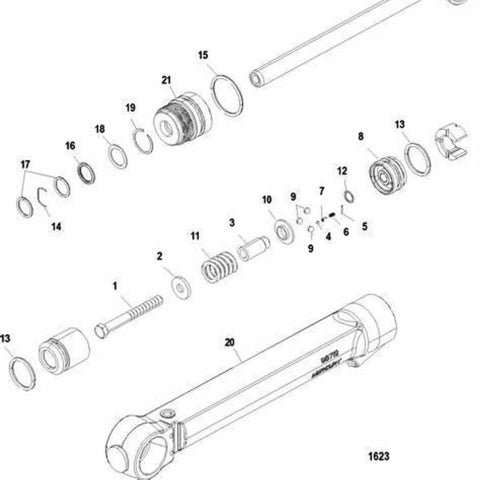 Exploded view of Trim Cylinder Seal Kit For MerCruiser Sterndrive R MR Alpha One Gen I II And Bravo I II III Models Sierra 18 2649