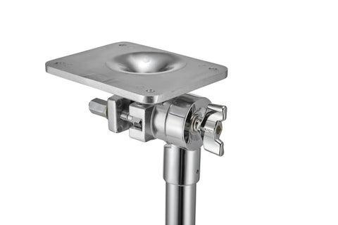 Close-up of universal mounting plate on 6000 Series Electronic Drum Pad Stand With Universal Mounting Plate Heavy Duty Adjustable Double Braced Boom Arm