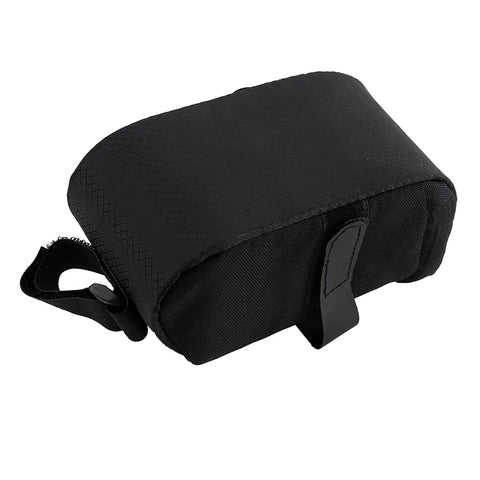 Under Seat Bike Bag With 3D Shell Ultra Lightweight 0.75L Storage Pouch, featuring hook-and-loop strap, black polyester.