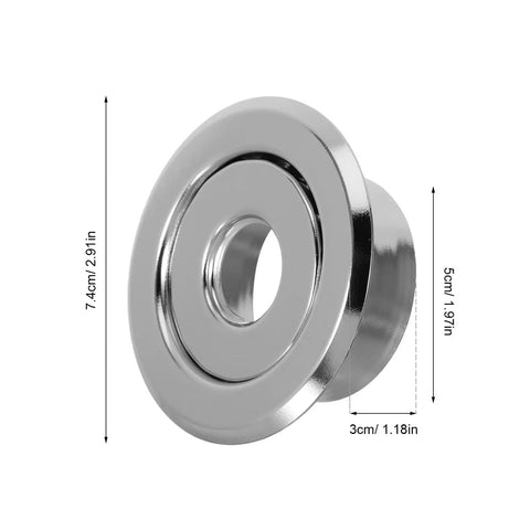 Metal Fire Sprinkler Protector Plates Decorative Escutcheon Ring Covers Recessed Ceiling Two Pack 24 Mm Size close-up showing silver steel finish and dimensions.