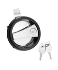 Round Cam Lock Security Lock Black For Electric Control Panels And Electrical Enclosures with keys, zinc alloy build, front view