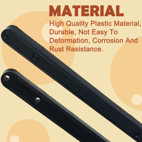 Four Pack Side Mounted Drawer Slides In Sleek Black Plastic Featuring Smooth Gliding Guide Rails With Included Mounting Hardware For Bedrooms And Cabinets Built Tough For Effortless No Sweat Assembly And Long Term Use, showcasing durable plastic material.