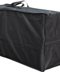 Outdoor Rectangular Cushion Storage Bag With Zippered Closure And Handles For Cushions Up To 50 By 13 By 20 Inches Keeps Cushions Safe From Sun And Rain Weatherproof Polyester With Waterproof Backing Scratch And Water Resistant Black, shown with various cushion types.