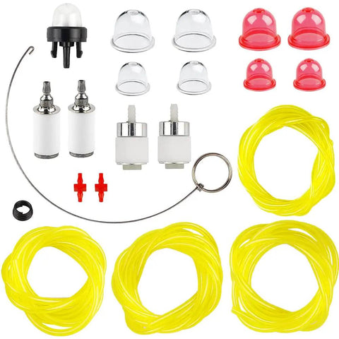 Four Feet Four Size Fuel Line Kit With Primer Bulb And Filter For Zama Craftsman Ryobi Homelite Husqvarna Poulan 2 Cycle
