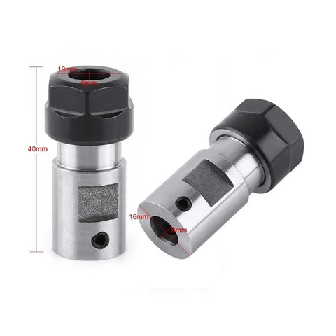 Heavy Duty Collet Chuck Motor Shaft Spindle Extension Rod For CNC Mills Lathes, featuring durable steel construction and precise dimensions.