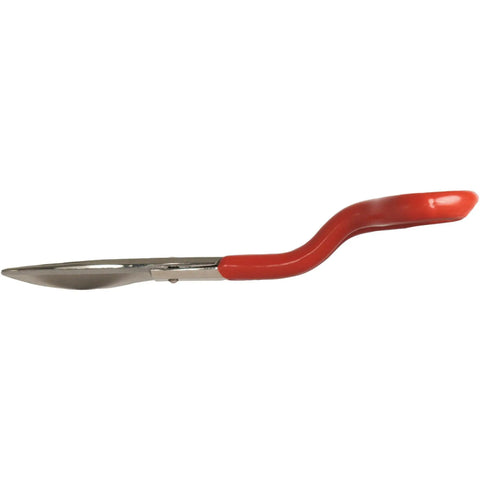Duckbill Napping Carpet Shears 6 Inch With Offset Handle And Chrome Blades Vinyl Coated Grips For Comfort No Gouge Trim shown side view