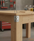 Table leg with Tough As Nails Heavy Duty 90 Degree Corner Bracket Built From Cold Rolled Steel For Furniture Reinforcement And Tight Joints On Shelves Cabinets And Tables One Pack DIY Woodworking Bracing No Wobble