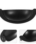 Semi Round Cabinet Drawer Pulls In Black Stainless Steel Cup Handles For Cabinets And Closets, top view, ergonomic grip design
