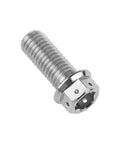 Titanium M8 flange hex head bolt, 25mm length, silver