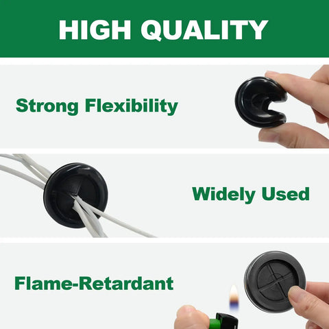 58 Piece Rubber Grommet Kit For Wiring And Auto Use, Six Sizes 5/8 Inch 13/16 Inch 7/8 Inch 1 Inch 1-3/16 Inch 1-1/2 Inch shown with features