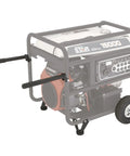 Heavy Duty Generator Wheel Kit With Slick 10 Inch Pneumatic Tires And Fold Away Handles Fits 10 To 15 Thousand Watt Portable Generators Hassle Free Bolt On Upgrade, detail of fold-away handles.