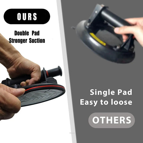 Comparison of 2 Pack 880 Lb Glass Lift Suction Cups 8 Inch Double Thickness Vacuum Cups With Real Time Pressure Gauge vs others