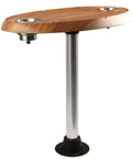 Table with two pack boat cup holder inserts built from marine grade stainless steel with drain fits standard three five eighth inch hole saw.