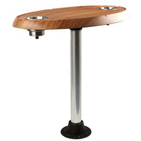 Table with two pack boat cup holder inserts built from marine grade stainless steel with drain fits standard three five eighth inch hole saw.