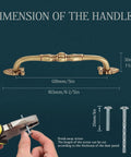 Diagram of Two Pack 5 Inch Brass Cabinet Pulls Antique Floral Pattern Cupboard Handles with measurements and screw details