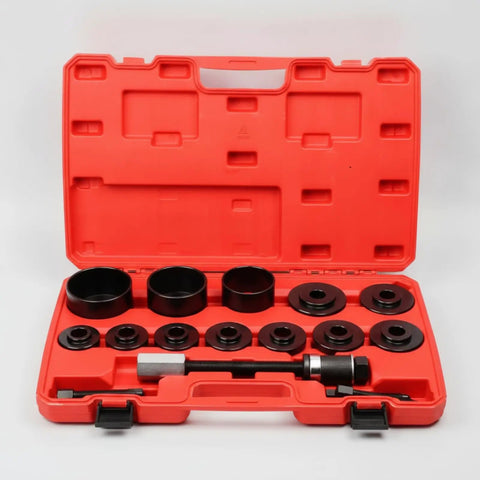 Heavy Duty Bearing Puller Front Wheel Hub Removal And Installation Kit With Press Screw Adapter Cups Push Plates Built From Carbon Steel Hardware For Mechanics Or Weekend Warriors Keep Wallet Happy Pulling Stuck Bearings Without Drama, red case with carbon steel adapters