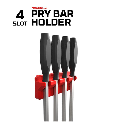Magnetic Pry Bar Holder With Four Slots And Mounting Holes Low Profile Non Marring TPEE Design holding four pry bars