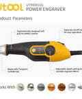 Heavy Duty Handheld Engraver Pen With 24 Watt Motor And Dead Simple Speed Dial For Slick Wood Metal Glass Marking Plus Soft Rubber Grip showing ergonomic design.