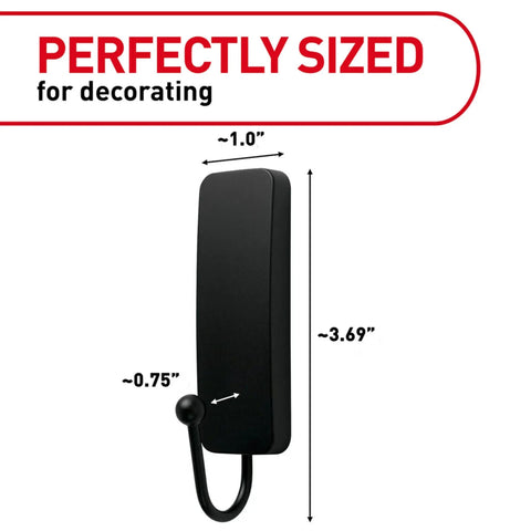 Medium Matte Black Wall Hook Set With Two Coat Hooks And Four Adhesive Strips, Damage Free Hanging Without Tools, Perfect For Home Decor, Holds Up To Three Pounds On Walls Doors Or Cabinets