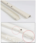 Smooth As Butter White Roller Drawer Slides, Bottom Mount Partial Extension Runners with Quiet Glide, close-up detail of steel construction.