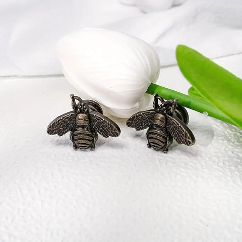 6 Vintage Bee Cabinet Pulls Set Antique Polished Beehive Drawer Handles For Home Decor And Kitchen Cabinets Retro Furniture Knobs