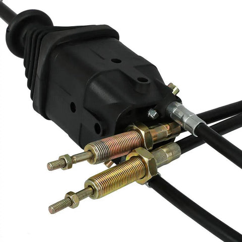 Close-up of 2 Spool Hydraulic Reversing Valve With Joystick Control For Hydraulic Systems, Stainless Steel Build, connectors visible