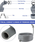 Pro Grade 50 Ft Non-Metallic Liquid Tight Conduit Kit for 1 Inch NPT with LFNC-B flexible conduit and fittings displayed, UV resistant.
