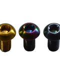 Gold Titanium M8x1.25 30mm Hex Socket Button Head Screws 6 Piece Set Gr5 Titanium Fasteners Nano Coated For Bike Frame Shifter Handlebar