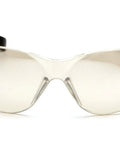 Front view of clear safety glasses that meet ANSI Z87 Plus standards, lightweight and impact resistant eye protection for work sites.