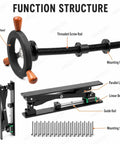 Built Like A Tank Workbench Leg Vise Assembly With 30Mm Steel Screw And 175Mm Handwheel For Quick Full Stroke Clamping On Custom Garage Benches Matte Silver Trim components including handwheel, threaded screw rod, and mounting screws.